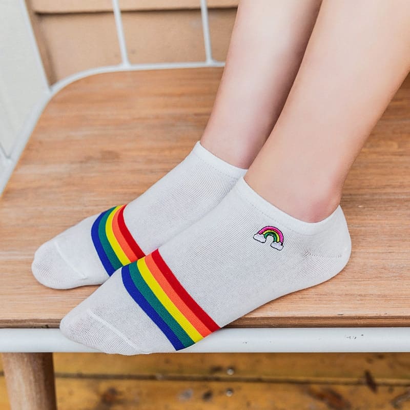 Rainbow Cotton Ankle Socks For Her | Socksies
