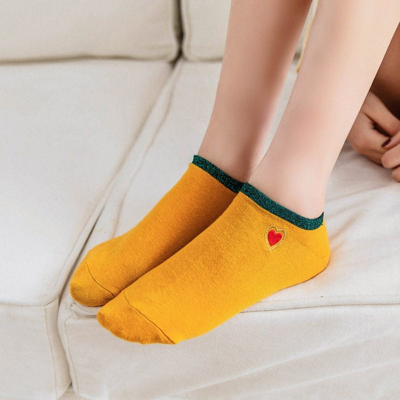 Glitter Heart Ankle Socks For Her | Socksies