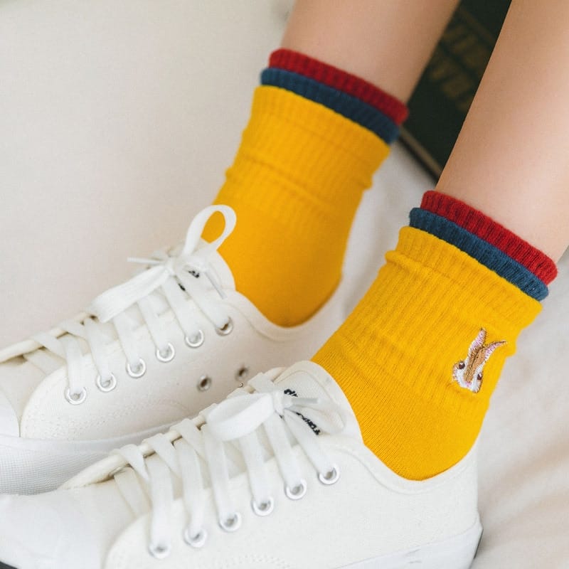 Embroidery Bunny Cotton Socks for Women | Socksies